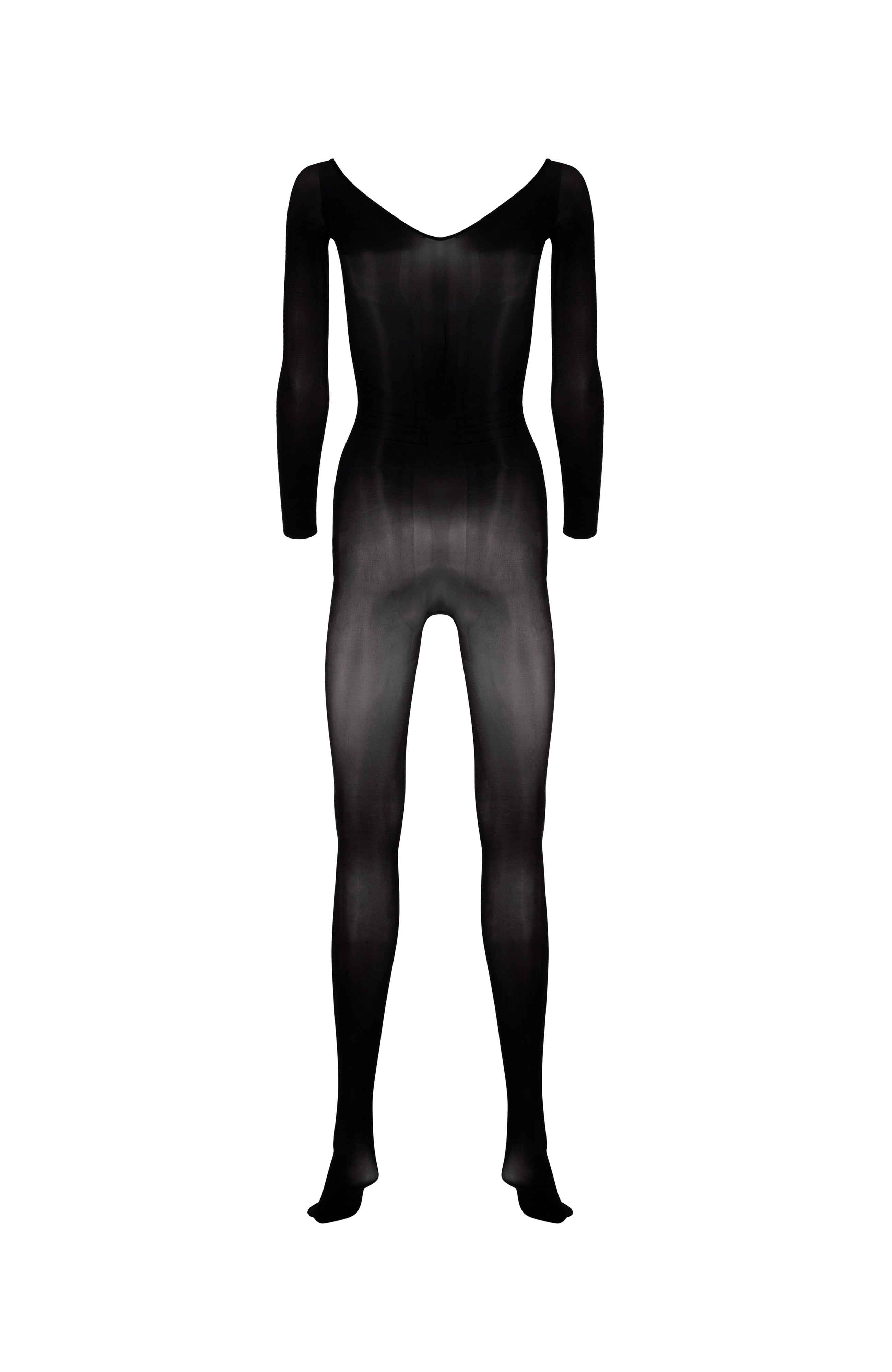 Lustrous Silky Sheer Off-the-shoulder Bodystocking