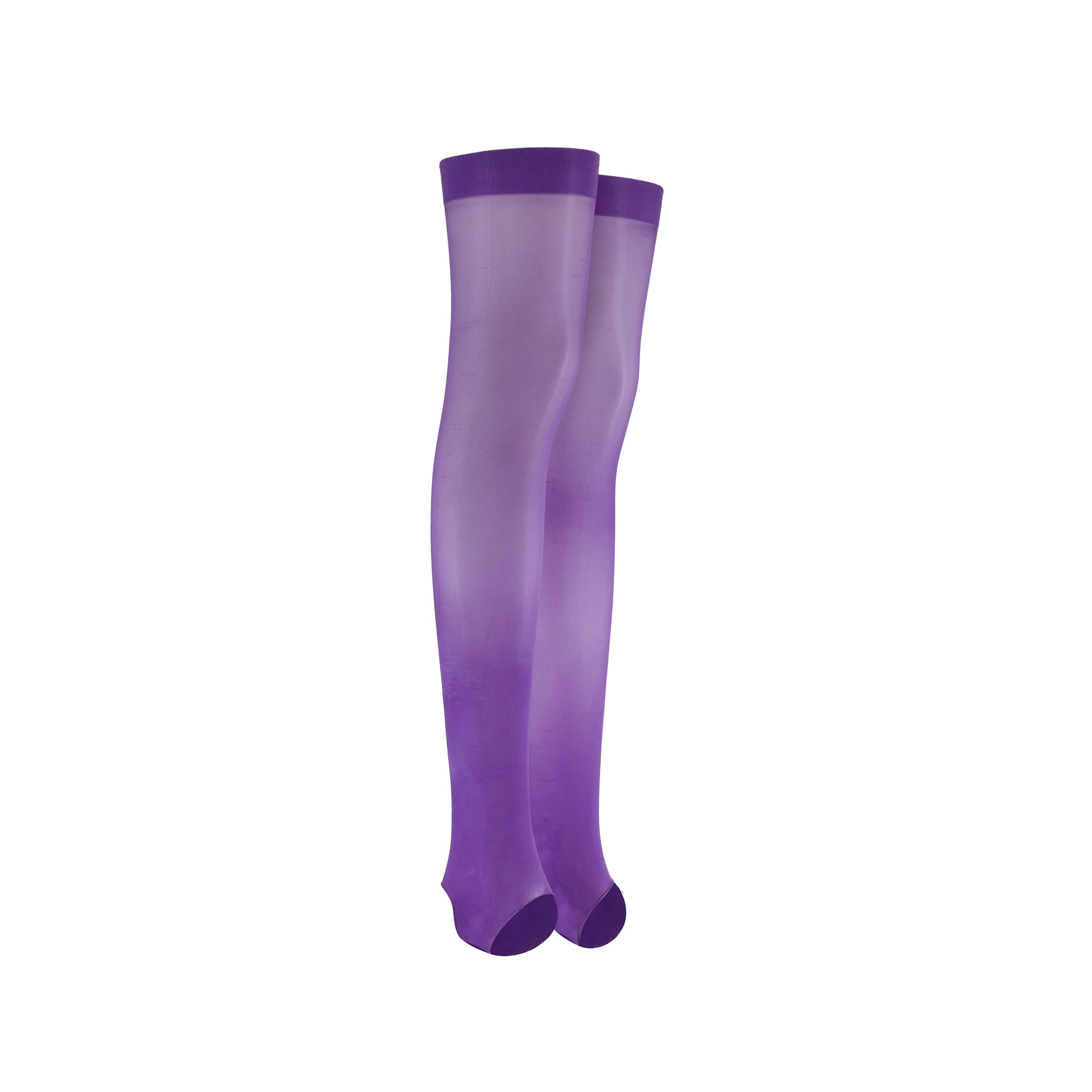 LECHERY® LUSTROUS SILKY SHINY STIRRUP THIGH HIGHS • PURPLE
