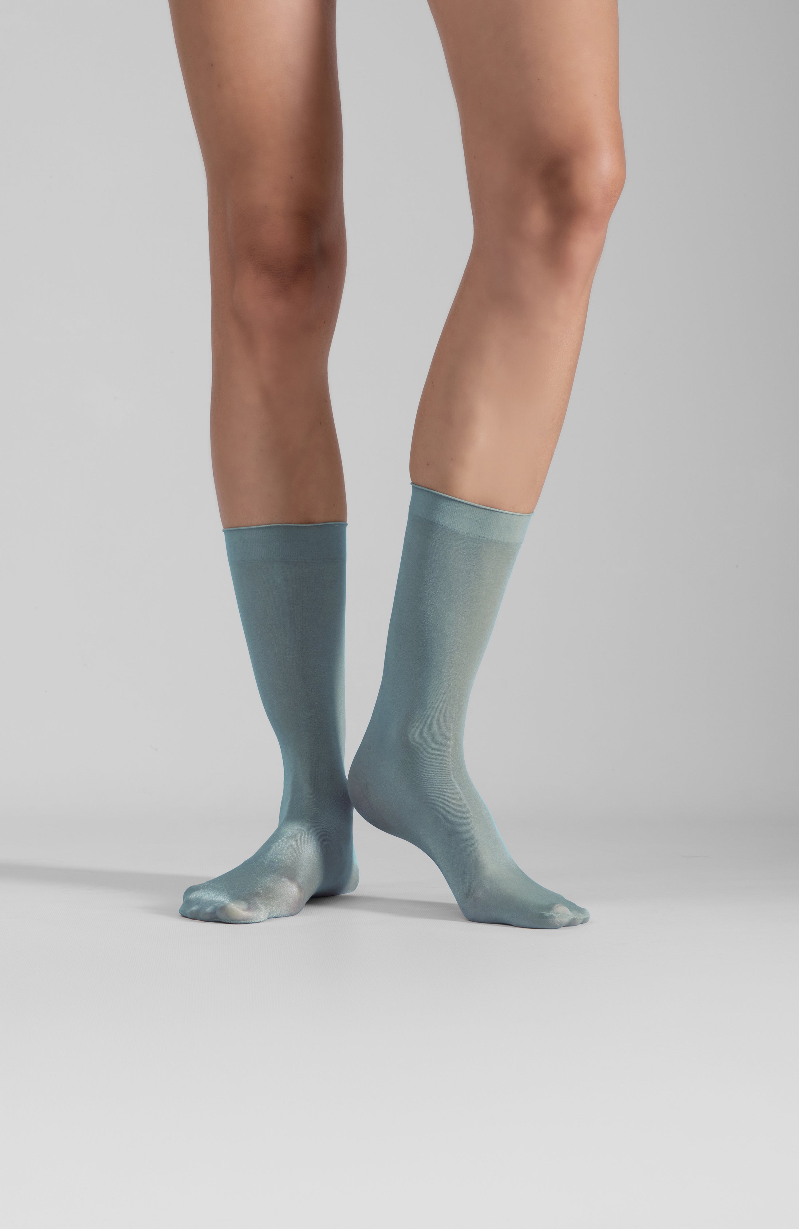 LECHERY® LUSTROUS SILKY SHINY SHEER DRESS SOCKS (2 PAIRS) • GREEN