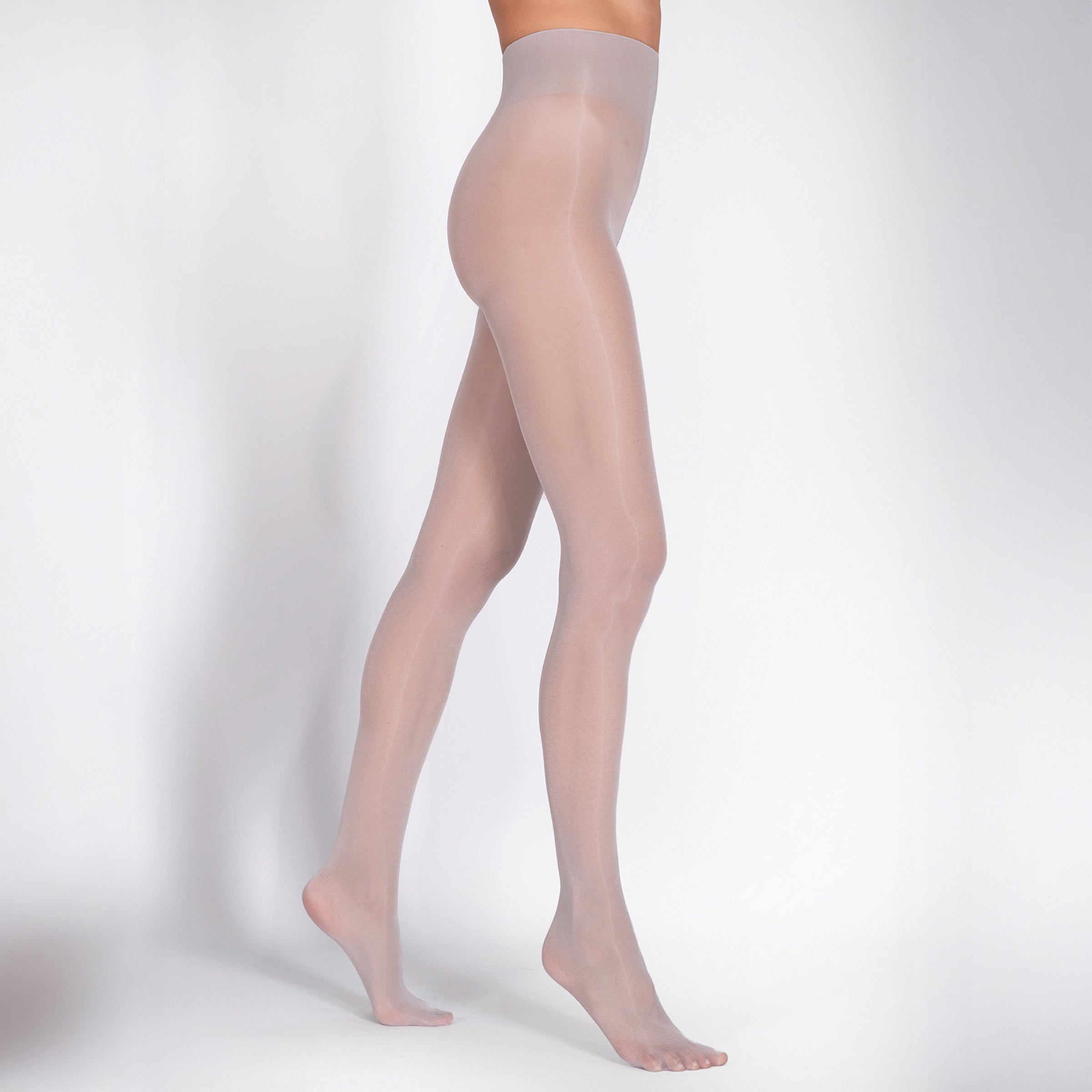LECHERY® LUSTROUS SILKY SHINY 40 DENIER SEMI-OPAQUE PANTYHOSE TIGHTS • GREY