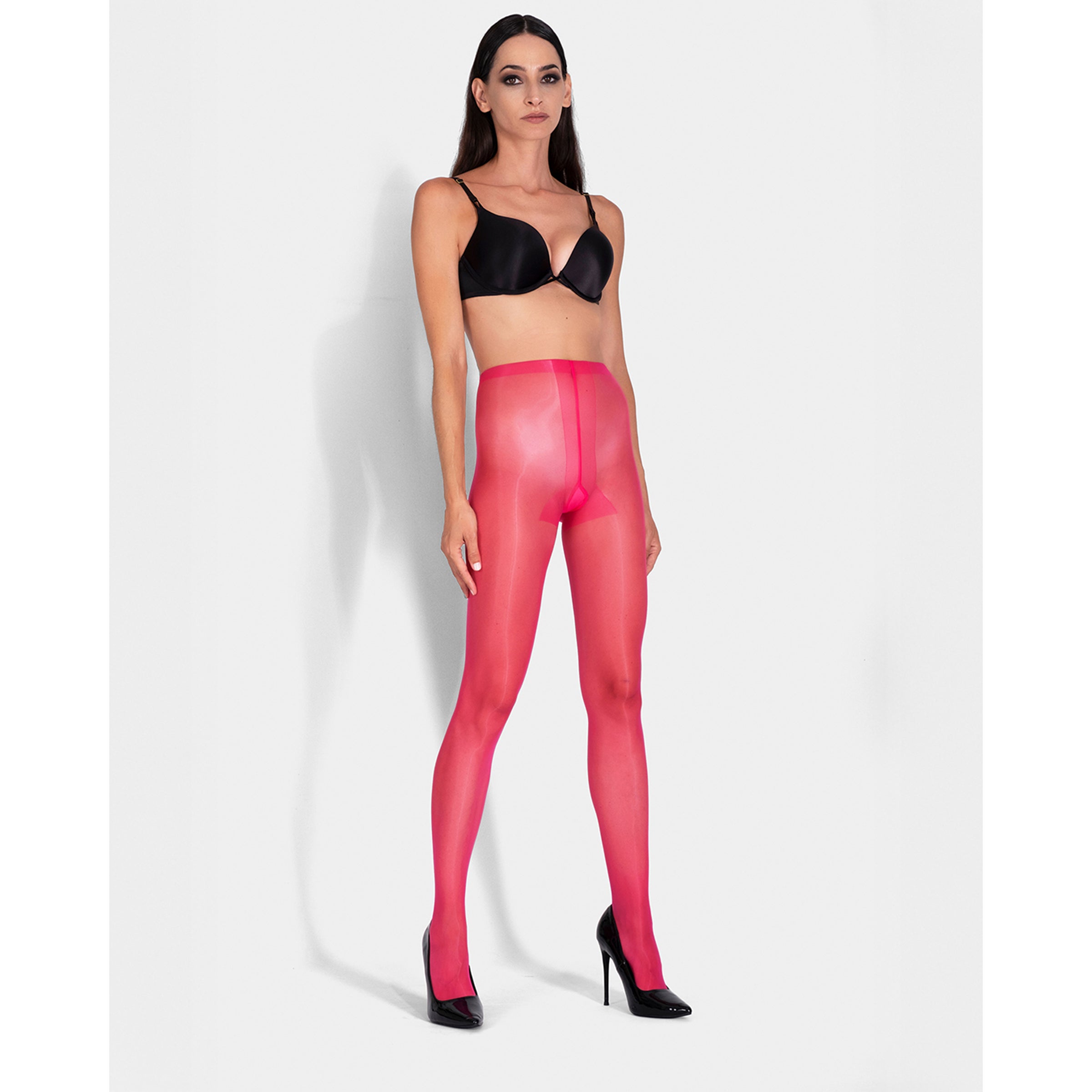 LECHERY® LUSTROUS SILKY SHINY 40 DENIER SEMI-OPAQUE PANTYHOSE TIGHTS • PINK
