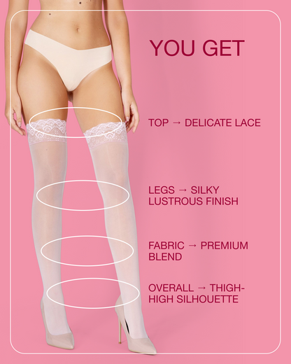 Lustrous Shiny Sheer Thigh-Highs