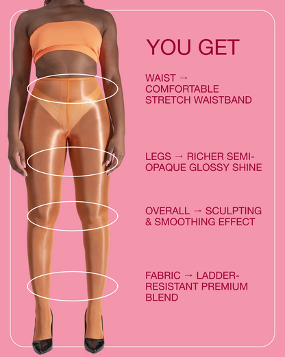 Lustrous Shiny Semi-Opaque Pantyhose
