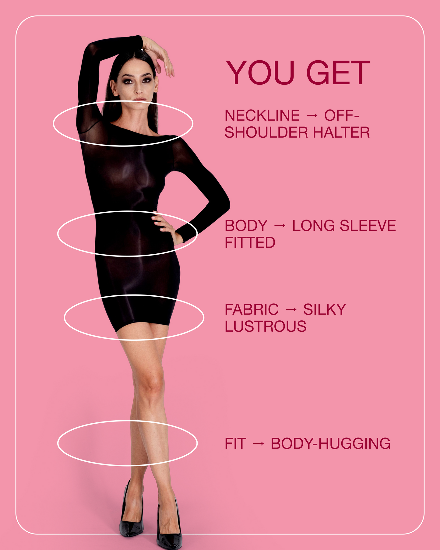 Lustrous Silky Shiny Sheer Off-shoulder Halter Dress