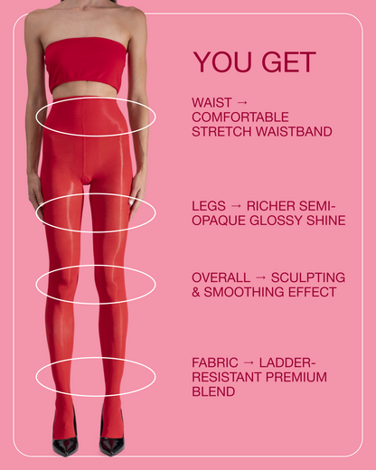 Lustrous Shiny Semi-Opaque Pantyhose