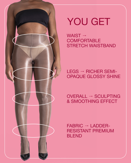 Lustrous Shiny Semi-Opaque Pantyhose