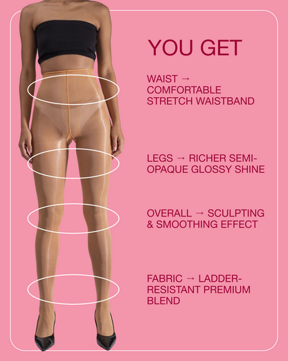 Lustrous Shiny Semi-Opaque Pantyhose